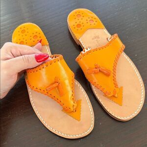 New jack Roger’s Orange Leather Women's Sandals 8